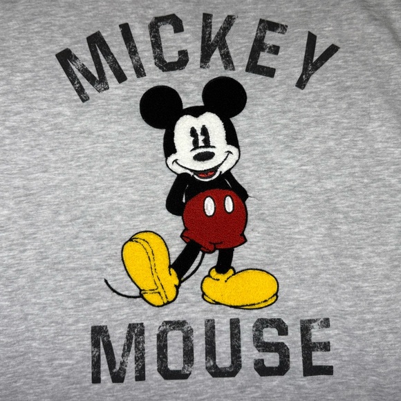 Disney | Mickey Mouse Embroidered Crewneck Sweatshirt | Gray | 2X - Picture 3 of 8